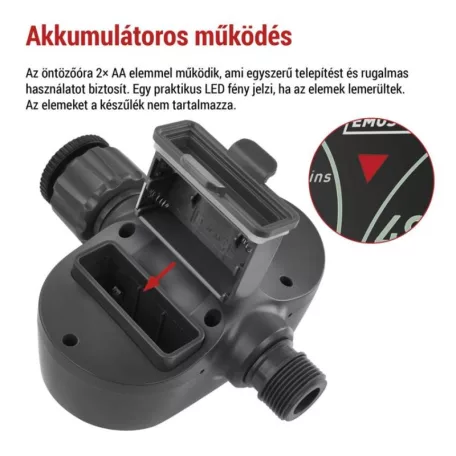 Mechanikus öntöző időzítő, 1 kimenet