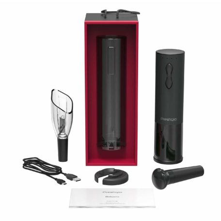 Prestigio PWO101BK Bolsena dugóhúzó készlet, fóliavágó, levegőztető, vákuumos dugó, 500 mAh beépített akkumulátor
