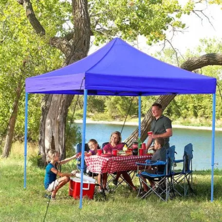 Lion Keri pavilon 3x3m Összecsukható Pavilon Sátor, KÉK erős acél szerkezet, cserélhető ponyvával Összecsukható Kerti Pavilon 3x3m: Tökéletes árnyék és védelem a napsütés és az eső ellen