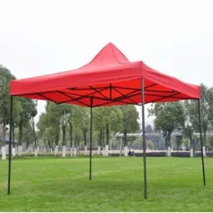   Lion Keri pavilon 3x3m Összecsukható Pavilon Sátor, PIROS erős acél szerkezet, cserélhető ponyvával Összecsukható Kerti Pavilon 3x3m: Tökéletes árnyék és védelem a napsütés és az eső ellen