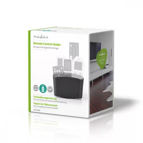 Távirányító tartó | 5 Rekesz | Forgatható | ABS | Fekete