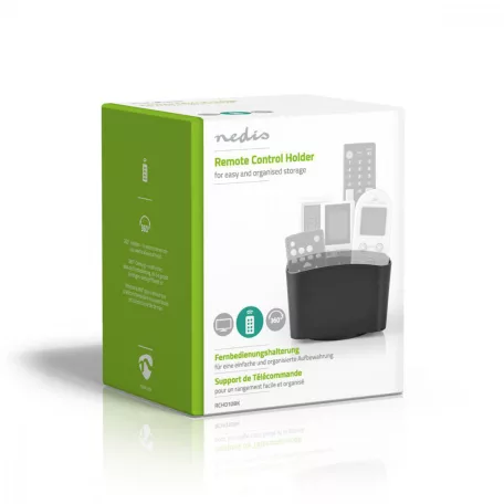 Távirányító tartó | 5 Rekesz | Forgatható | ABS | Fekete