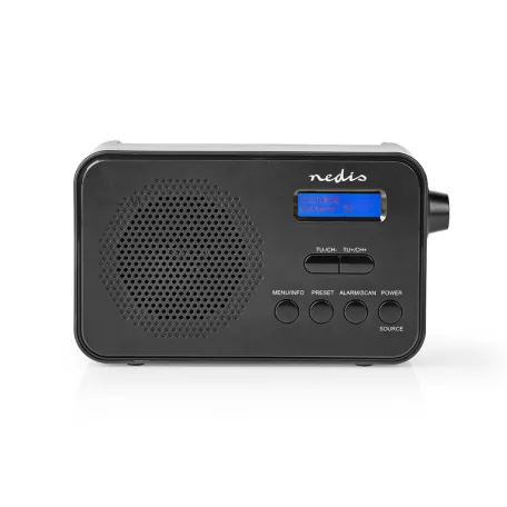 DAB+ Rádió | Hordozható kivitel | DAB+ / FM | 1.3 " | Fekete Kék Képernyő | Elemes Áramellátás / USB-áramellátású | Digitális | 3.6 W | Bluetooth® | Fejhallgató kimenet | Ébresztő óra | Alvás időzítő | IP20 | Fekete