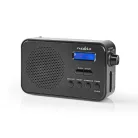 DAB+ Rádió | Hordozható kivitel | DAB+ / FM | 1.3 " | Fekete Kék Képernyő | Elemes Áramellátás / USB-áramellátású | Digitális | 3.6 W | Bluetooth® | Fejhallgató kimenet | Ébresztő óra | Alvás időzítő | IP20 | Fekete