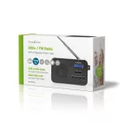DAB+ Rádió | Hordozható kivitel | DAB+ / FM | 1.3 " | Fekete Kék Képernyő | Elemes Áramellátás / USB-áramellátású | Digitális | 3.6 W | Bluetooth® | Fejhallgató kimenet | Ébresztő óra | Alvás időzítő | IP20 | Fekete
