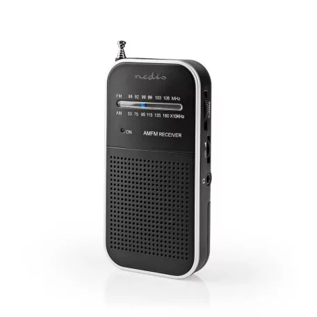 FM rádió | Hordozható kivitel | AM / FM | Elemes Áramellátás | Analóg | 1.5 W | Fekete Fehér Képernyő | Fejhallgató kimenet | IP20 | Alumínium / Fekete