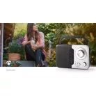 FM rádió | Hordozható kivitel | FM | Elemes Áramellátás / Hálózati Áramellátás | Analóg | 2.4 W | Fekete Fehér Képernyő | Fejhallgató kimenet | Hordozó fogantyú | Fehér / Fekete