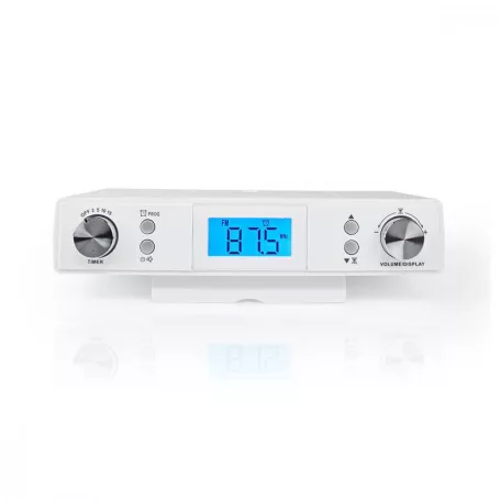 Konyhai rádió | Szekrény Alakú | FM | Hálózati Áramellátás | Digitális | 5 W | Fekete Kék Képernyő | Ezüst / Fehér