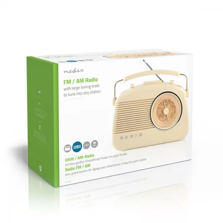 FM rádió | Asztali Kivitel | AM / FM | Elemes Áramellátás / Hálózati Áramellátás | Analóg | 4.5 W | Hordozó fogantyú | Elefántcsont