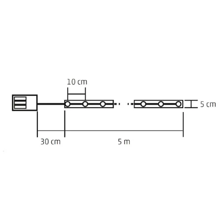 Home RLS5WW mintás LED szalag, 50 db micro LED, kül- és beléri kivitel, 5 m, ismétlődő időzítés, 8 funkció, elemes