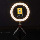 NEDIS körlámpa szelfik, vlogok, oktatóanyagok, TikTok-, Instagram- vagy YouTube-videók készítés | 10 inch | 120 LED's | 2700 - 6700 K | Háromlábú Állvány | Fekete