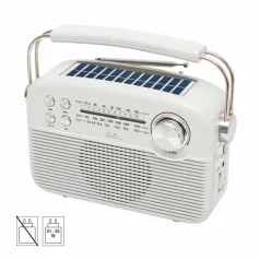   SAL RPR9 napelemes rádió multimédia lejátszóval, FM-AM-SW rádió, Bluetooth, USB és microSD csatlakozás, beépített akkumulátor