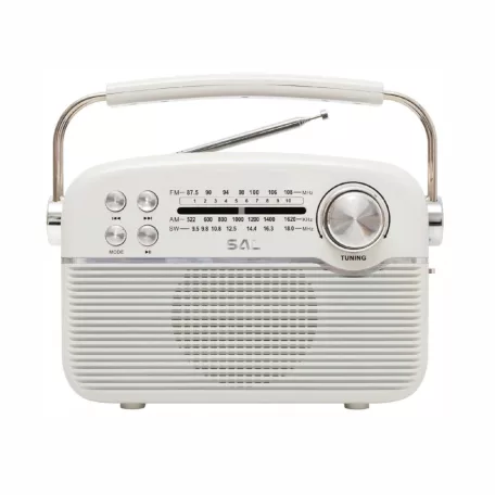 SAL RPR9 napelemes rádió multimédia lejátszóval, FM-AM-SW rádió, Bluetooth, USB és microSD csatlakozás, beépített akkumulátor