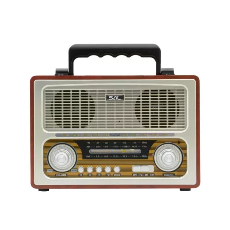 SAL RRT3 retro táskarádió, stereo multimédia lejátszó, BT, USB/microSD, AUX, 3-sávos rádió, hálózati/elemes