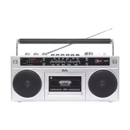 SAL RRTBRONX sztereó kazettás rádiós magnó, Bluetooth, USB, microSD, MP3, multi-felvétel és archiválás, 3-sávos rádió