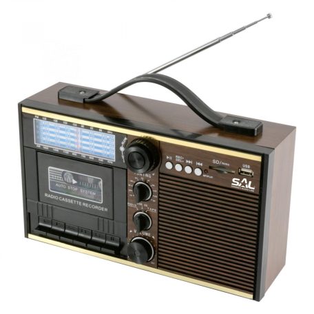 SAL RRT 11B retro kazettás rádió, multimédia lejátszó, kazettás magnó, beépített mikrofon, hangrögzítés, AUX, USB/MicroSD