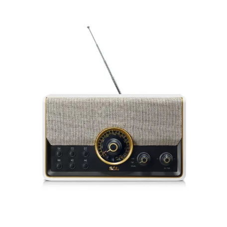 SAL RRT 6B retro táskarádió, multimédia lejátszó, 6 in 1, BT, USB, MicroSD, AUX, FM rádió, kihangosító, beépített mikrofon