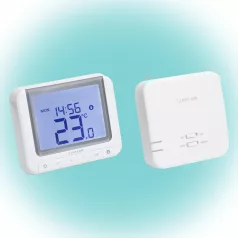   SALUS RT520RF vezeték nélküli szobatermosztát, Opentherm csatlakozó, kontaktus kimenet, LCD, PIN kód, szerviz figyelmeztető, 5 - 32,5 °C