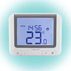   SALUS RT520RF vezeték nélküli szobatermosztát, Opentherm csatlakozó, kontaktus kimenet, LCD, PIN kód, szerviz figyelmeztető, 5 - 32,5 °C