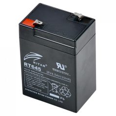   Ritar RT 645 ólomakkumulátor, 6V/4,5 Ah, 5 éves élettartam, zárt konstrukció