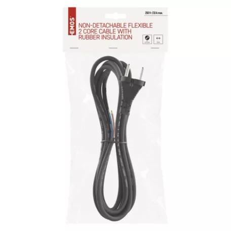 EMOS Szerelhető vezeték gumi 2x1 fekete 3m