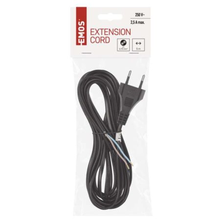 EMOS Szerelhető vezeték 2x0.75 5m fekete