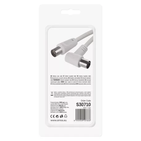 EMOS Antenna koax kábel 90° 7,5m