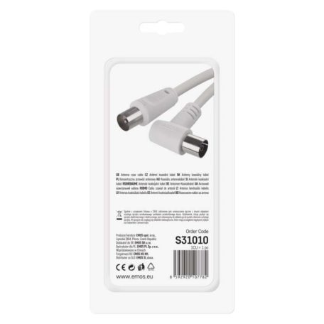 EMOS Antenna koax kábel 90° 10m