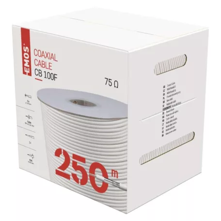 EMOS Koax kábel CB100F 250m box