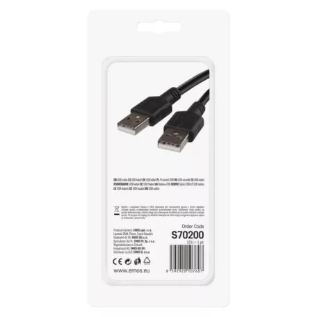 EMOS USB kábel 2.0 A – micro B csatlakozó 2m