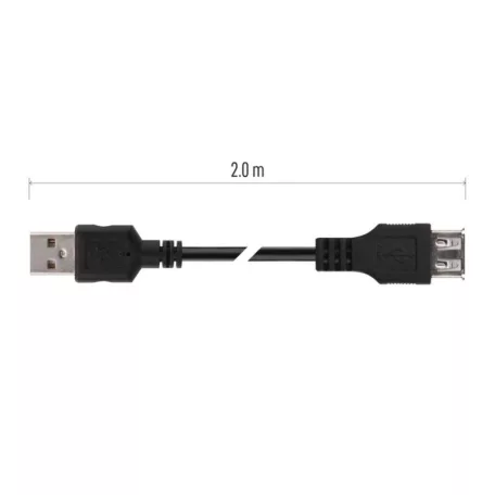 EMOS USB kábel 2.0 A – A/F csatlakozó 2m