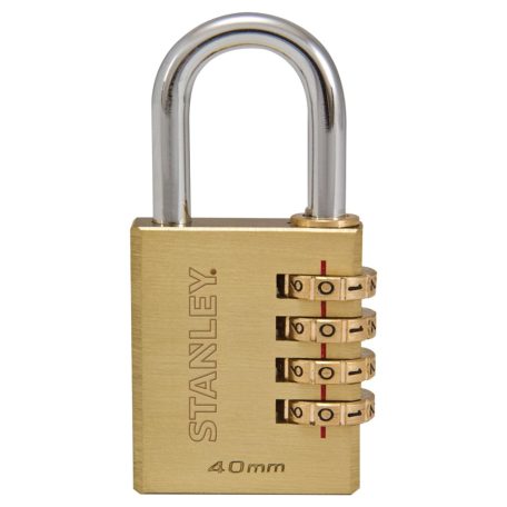 STANLEY S742-053 rézlakat, 40mm, számkombinációs, egyszeres reteszelés