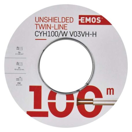 EMOS Hangfalkábel 2*1.00mm fehér