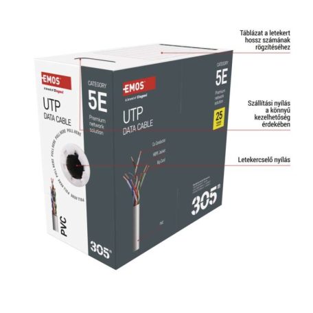 EMOS UTP kábel CAT5E 305m