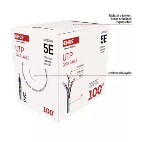 EMOS UTP kábel CAT5E PVC basic 100m