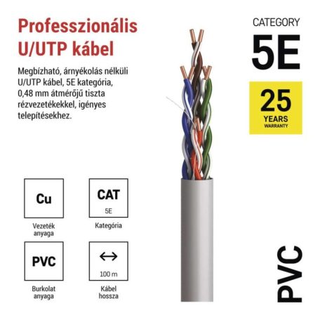 EMOS UTP kábel CAT 5E 100m