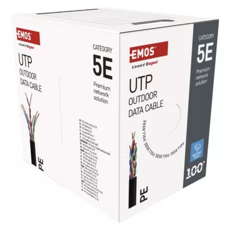 EMOS UTP kábel CAT 5E , outdoor, 100m