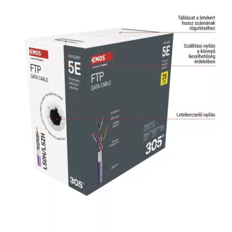EMOS FTP kábel CAT 5 LSZH 305m