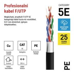 EMOS FTP kábel CAT 5E , outdoor, 305 m