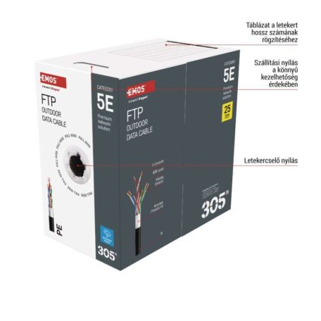 EMOS FTP kábel CAT 5E , outdoor, 305 m