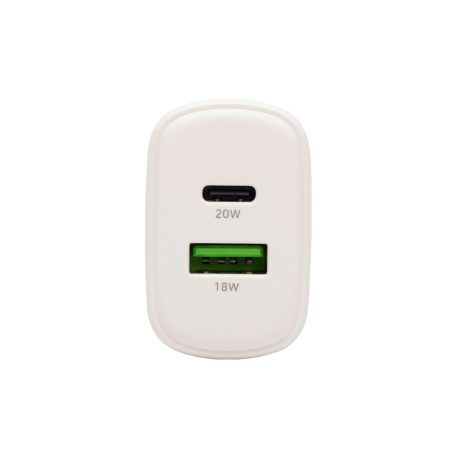 HOME SA20PPS USB hálózati gyorstöltő, 20 Watt, 2in1: USB-A + USB-C aljzat, QC + PD + PPS gyorstöltés, GaN technológia