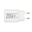 HOME SA20PPS USB hálózati gyorstöltő, 20 Watt, 2in1: USB-A + USB-C aljzat, QC + PD + PPS gyorstöltés, GaN technológia