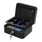 HOME SAFEMONEY pénzkazetta, acél, kivehető aprópénz tároló rekesz, 2 kulccsal, hordozható, 200x90x160mm