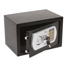   HOME SAFETREZOR digitális bútorszéf, acél, 3-8 jegyű tetszőleges kód, puha textil betét, 2 kulccsal, 310x200x200mm