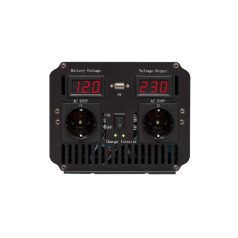   SAL SAIC1000TS feszültségátalakító, ~1000 W névleges telj., tiszta szinuszos, 2 védőérintkezős aljzat, szünetmentes tápegység, USB, visszajelző LED, lágyindítás