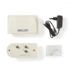 CATV erősítő | Nyereség: 25 dB | 174 - 694 MHz | Kimenő csatlakozók száma: 2 | Teljesítmény szabályzás | Fehér