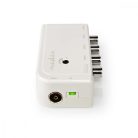 CATV erősítő | Nyereség: 10 dB | 50 - 694 MHz | Kimenő csatlakozók száma: 4 | Teljesítmény szabályzás | Fehér