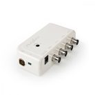 CATV erősítő | Nyereség: 10 dB | 50 - 694 MHz | Kimenő csatlakozók száma: 4 | Teljesítmény szabályzás | Fehér