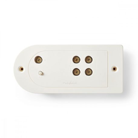 CATV erősítő | Nyereség: 20 dB | 40 - 862 MHz | Kimenő csatlakozók száma: 4 | Teljesítmény szabályzás | Fehér