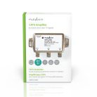 CATV erősítő | Nyereség: 12 dB | 85 - 1218 MHz | Kimenő csatlakozók száma: 2 | Visszatérési út | Ezüst